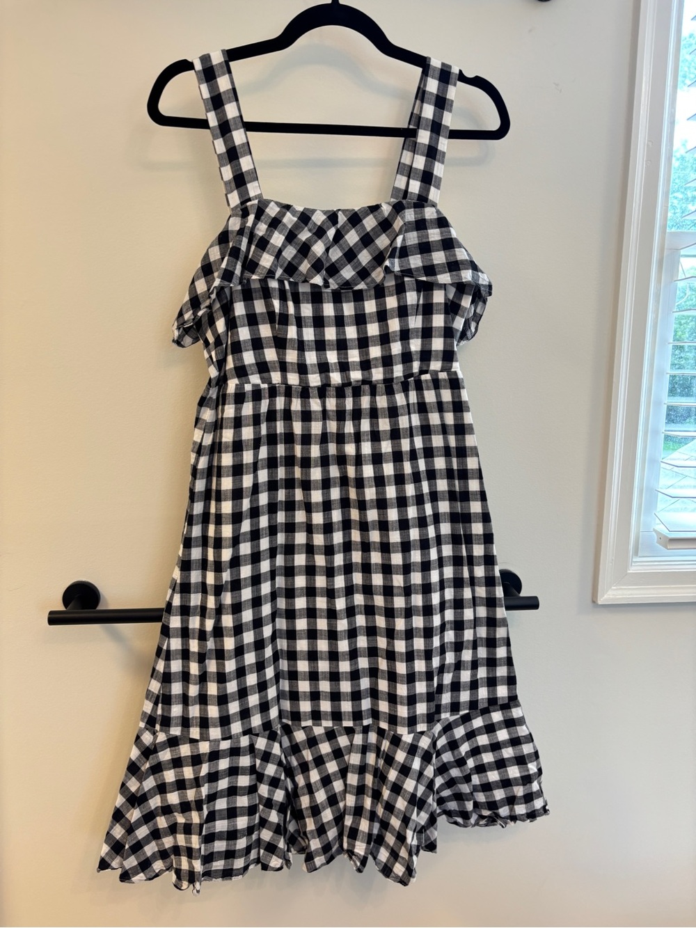 J. Crew Black and White Gingham Sundress